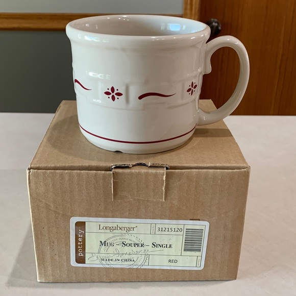 Longaberger Souper Mug. Traditional Red. NIB - Picture 1 of 14
